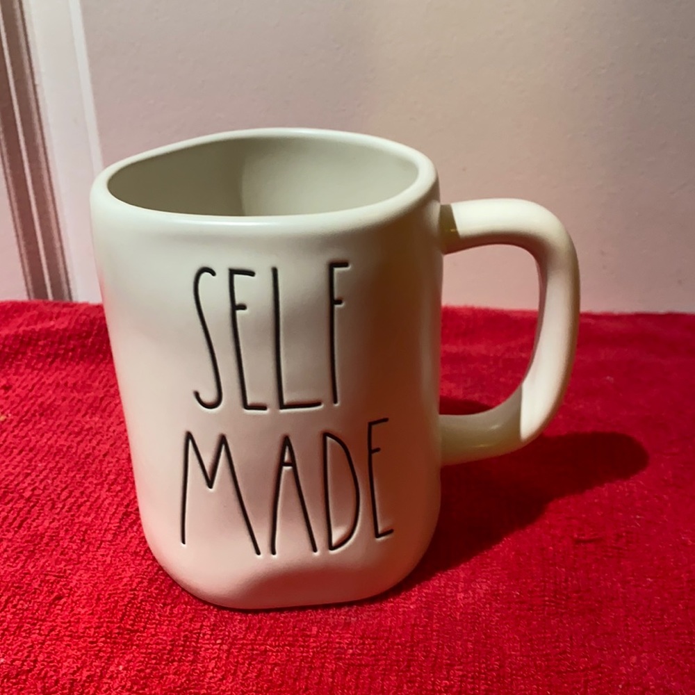 Rae Dunn mug with “Self Made” text